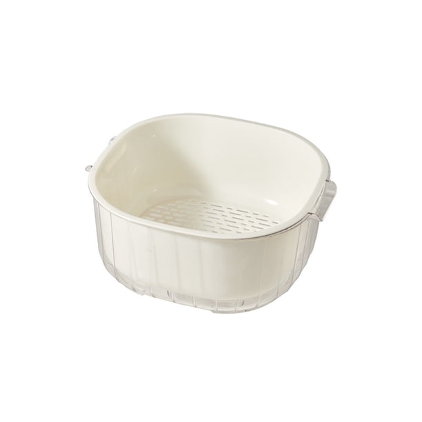 Billuyoard Escurridor de cocina, estante de doble capa, escurridor de limpieza para de frutas y verduras, organizador hueco para el hogar, Organizadores de utensilios de cocina Medio