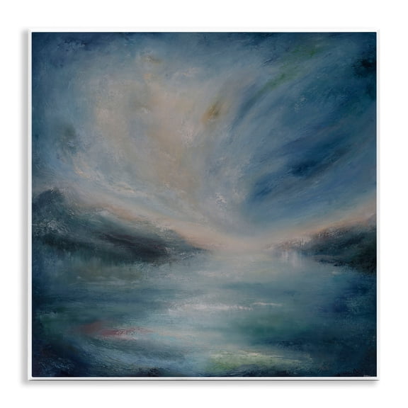 Stupell Industries Blue Hour Abstract Landscape Abstract Painting Unframed Art Print Wall Art, 12 x 12