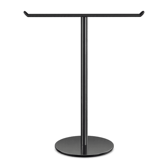 Black T-Shaped Countertop Hand Towel Holder, Freestanding Stainless Steel Towel Stand for Bathroom and Kitchen Counter