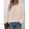thumbnail image 3 of PRETTYGARDEN Women's Long Sleeve Henley Shirts Fall Casual Ribbed Tunic Tops Lightweight Sweaters Fashion Clothing, 3 of 8