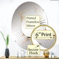 thumbnail image 3 of Designart "Minimalism Chrome White and Gold Potteries" Abstract Spirals Starburst Round Wall Mirror - Abstract Oval Printed Decorative Mirror - Multiple Color Options, 3 of 5