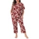 thumbnail image 2 of Conjunto de Pijama para Mujeres en Talla Grande Agnes Orinda para el Día de la Madre, Pijamas de Manga Corta, Ropa de Dormir Suave, Conjunto de Lounge 2X Burdeos, 2 of 6