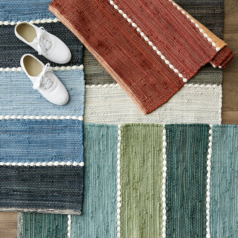 Gray Color Block Cotton Chindi Rug 4x6Ft - Walmart.com