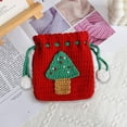 thumbnail image 1 of RKSTN Knitted Drawstring Pouch Christmas Day Apples Bag Sweet Handiwork Knitting Bag Weaver Wool Crochet Drawstring Bag Mini Storage Pocket, 1 of 5
