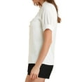 thumbnail image 5 of INSPIRE CHIC Women's Ruffled Button Down Shirt Short Sleeves Solid Work Office Blouse XS White, 5 of 7