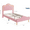 Pink, variant on Twin/Full/Queen Size Velvet Princess LED Bed Frame - Adjustable Headboard & Footboard, Wooden Slats Support, No Box Spring Needed
