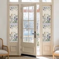 thumbnail image 2 of Spring Flowers Window Privacy Film, Vintage Floral Leaves Birds Farmhouse Plaid Static Cling UV Sun Blocking Heat Control Window Tint Day and Night, Non-Adhesive One Way Privacy Cover 17.7''x78.7'', 2 of 7