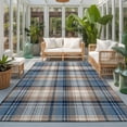 Blue Gray Buffalo Plaid Washable Area Rug 8 x 10 ft Rustic Farmhouse ...