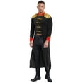 thumbnail image 3 of Eandarui Men's Soft Velvet Steampunk Stand Collar Jacket Ring Leader Tailcoat Outfits Black XL, 3 of 7