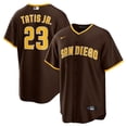 thumbnail image 4 of Jersey bordado del jugador del equipo n. ° 23 Fernando Tatis Jr. Del sacerdote de San Diego de los hombres del béisbol americano, 4 of 4
