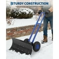 thumbnail image 3 of Rolling Snow Shovel with Wheels –  Metal Blade – 5-Position Angle & Height Adjustable Ergonomic Handle – Commercial Snow Removal for Driveway, 3 of 7