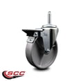 thumbnail image 2 of 5 Inch Semi Steel Wheel Swivel 5/8 Inch Threaded Stem Caster with Brake SCC, 2 of 2