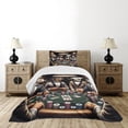 thumbnail image 4 of Ambesonne Dog Quilted Bedspread Set 2 Pcs, Funny Gentleman Animals Suits, Twin Size, Brown Dark Green Grey, 4 of 5