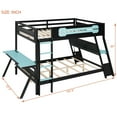 thumbnail image 4 of Mirightone Full over Full Bunk Bed with Two Gaming Desks, Gaming Bunk Frame with Pegboard, Full Bunk Bed for Gamer Adult, Cloud Blue, 4 of 6