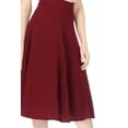 thumbnail image 5 of Moa Collection Women's Solid Flared Lightweight Elastic High Waist Long Midi A-line Skirt, 5 of 6