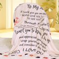 thumbnail image 3 of Mom Blanket Gift for Mom for Mothers Day from Daughter Mom Gift from Son - Best Mom Ever Pink Blanket for Sofa Bed-Birthday for Mother from Son Daughter 50''x60'', 3 of 5
