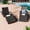 Black, variant on Alvantor Outdoor Wicker Lounge Chairs Set of 2, Wave Chaise Recliners Chair w Side Table for Pool Patio Grey