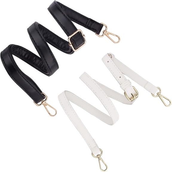 2 Colors Leather Purse Straps 40-45 Inch Adjustable Crossbody Bag Strap Replacement Handbag Shoulder Strap Clutch Bag Handles Purse Making Supplies(0.6inch Wide) Multi-color
