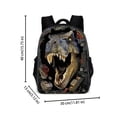 thumbnail image 3 of Hexang 16" Cool Dinosaur Backpack School Bag Student Backpack 3D Backpack Student Bag Travel Bag Computer Bag, 3 of 7
