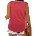 thumbnail image 4 of Craaazy Womens Plus Size Solid Color Crew-Neck Sleeveless Tank Top Loose Fit Workout Vacation Comfy Tops Gifts, 4 of 8