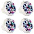 thumbnail image 2 of 4 Pcs Round White Knobs for Kitchen Cabinet Cupboard Dresser Bookcase Geometry Drawer Pulls Handles Home Decor, 2 of 8