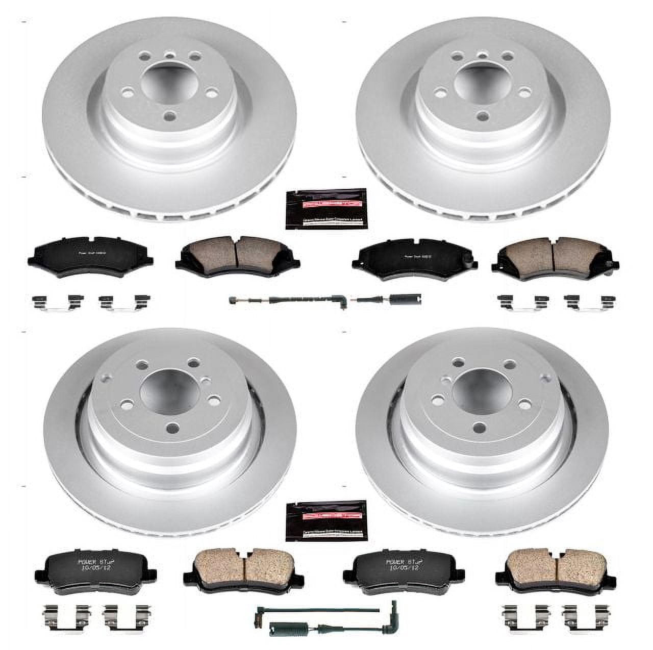 PowerStop Front and Rear Geomet Coated Brake Rotor and Pad Kit Fits: LAND ROVER Select Models CRK6476