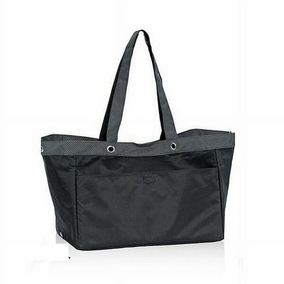 Mytopshop New Soft Utility Tote Travel Beach GYM Sports Picnic Large 31 Gift Bag In Black Twill Strip