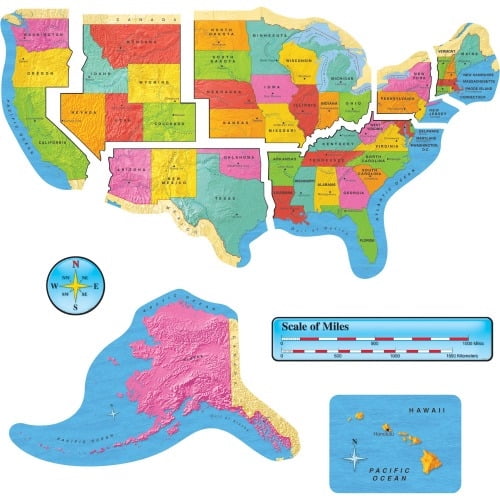Trend US Map Bulletin Board Set Learning Theme/Subject - Multicolor - 9 / Set