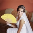thumbnail image 5 of Unique Bargains Portable DIY 7-Inch Blank Folding Fan 1 Pc Light Yellow, 5 of 5