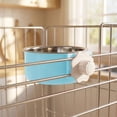 thumbnail image 2 of Qocolcyl Crate Dog Bowl, Removable Stainless Steel Hanging Pet Kennel Cage Bowl Food & Water Feeder Coop Cup for Puppy, Cat, Rabbit, Guinea Pigs Ferret Bird,Blue, 2 of 7