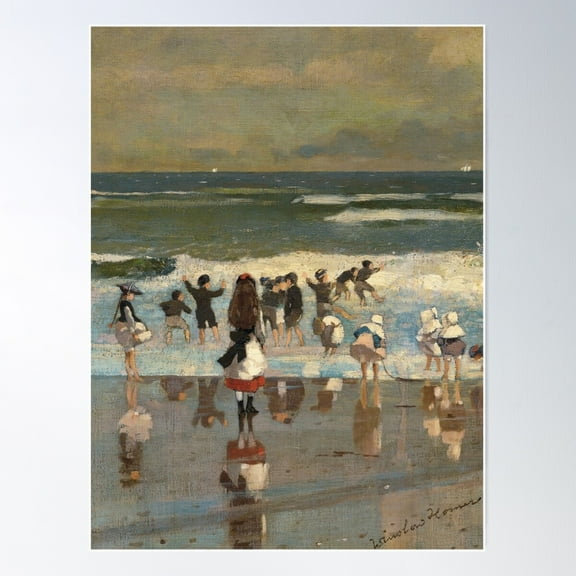 Beach Scene - Winslow Homer Poster Wall Art, Modern Wall Decor For Living Room Bedroom, 12x18 UNFRAMED
