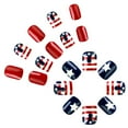 thumbnail image 6 of KUFptva Independence Day Short Square False Nails Glossy Star Designs 24Pcs Press on Nails Manicure for Women and Girls, 6 of 7