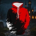 thumbnail image 2 of Graphic Hoodies for Men Novelty Pullover Sweatshirt Halloween Black 'n Red Cool Hoodie Red XXXL, 2 of 3