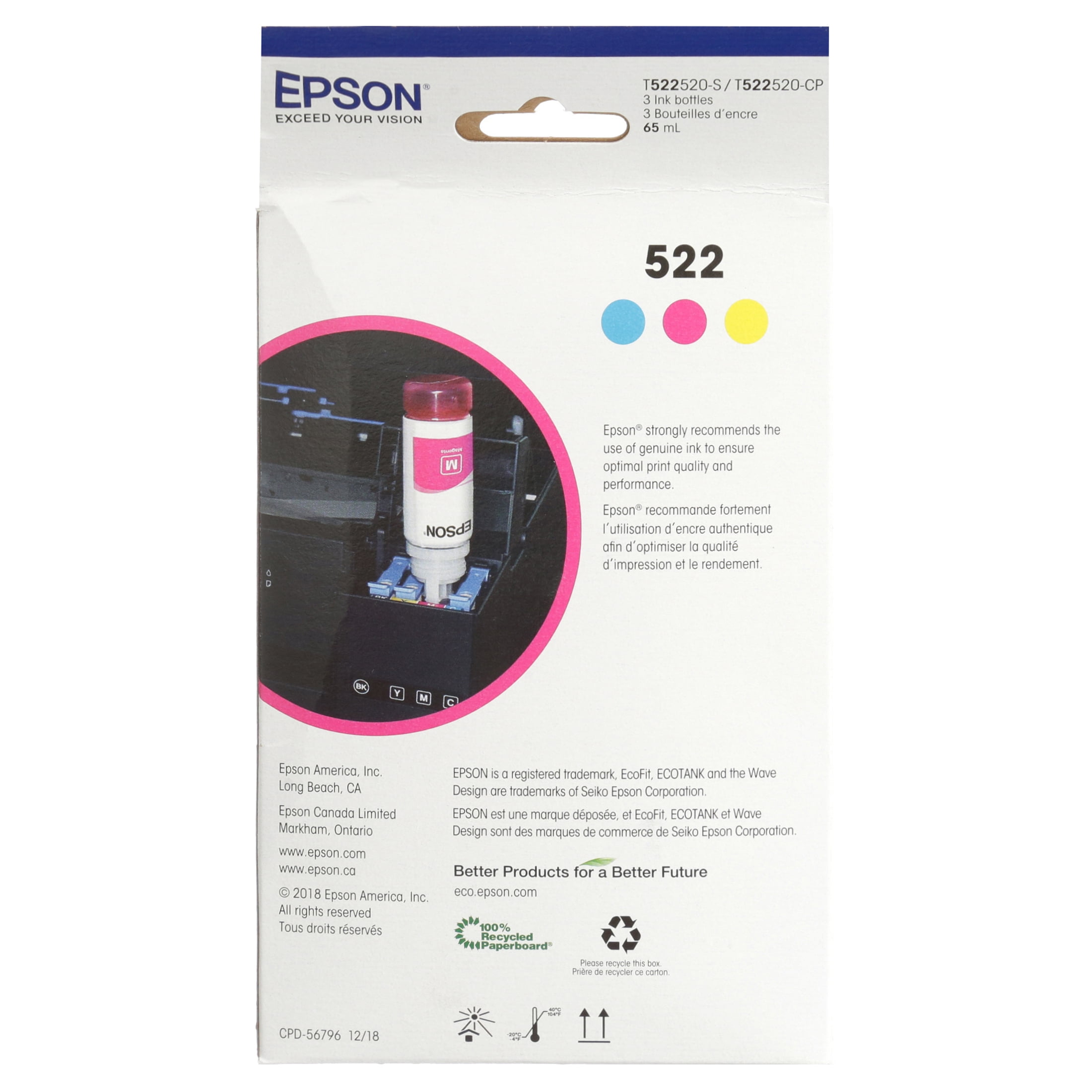 epson 522 ink compatibility chart