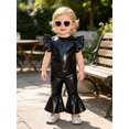thumbnail image 7 of vastwit Toddler Girls Blouses Metallic Shirts Party Tops Ruffle Short Sleeve Tee Concert T-shirt Black 5T, 7 of 7