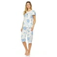 thumbnail image 2 of 812C Womens Capri Set Sleepwear Pajamas Woman Sleep Nightshirt Blue L, 2 of 4