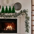 thumbnail image 7 of Green Tinsel Trees Cone Shaped 10 Inches Holiday Coffee Table Top Foyer Railing Fireplace Centerpieces Decorative Home Office School Occasional Ornaments Design Display Decorations Pack of 2, 7 of 7