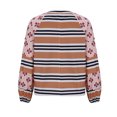 thumbnail image 5 of miqiqism Women's Oversized Patchwork T Shirts Fall Long Puff Sleeve Loose Sweatshirts Lady Trendy Striped Color Block Pullover Tops Blouses,Pink,Large, 5 of 6