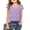 Lilac, variant on Girls Summer Tops Short Sleeve Square Neck Lace Openwork Pleated Blouse Tunic Tops