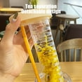thumbnail image 5 of High Value Cup with Straw under $5! kkbbma Folding Straw Tumbler with Tea Infuser, 700ml Portable Sports Water Bottle, Leak Proof Drinkware for Outdoor & Gym, 5 of 6