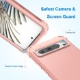 thumbnail image 5 of Dteck for Google Pixel 8 Pro Armor Case, 3 in 1 Heavy Duty Shockproof Hybrid Hard PC Soft Rubber Drop Protection Slim Fit Hybrid Protective Cover Case, rosegold, 5 of 6
