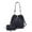 SLD Navy, variant on MKF Collection Larissa Vegan Leather Women's Bucket Bag & Wristlet Wallet, Drawstring Hobo Purse Handbag 2 Pcs by Mia K - Navy