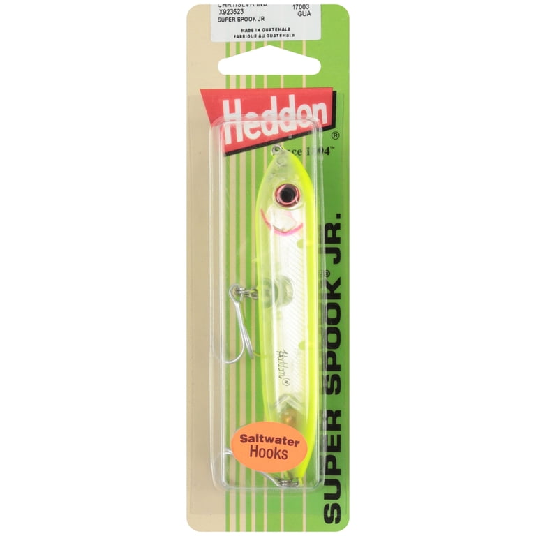 Heddon Super Spook Jr Topwater Chartreuse Silver Insert 3 1/2