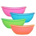 thumbnail image 6 of TigerChef 80 Ounce Neon Glow In The Dark Under Blacklight Colored Heavy Duty Disposable Plastic Oval Contoured Bowls Set In Pink Blue Green Orange Set Of 4 (80 Oz Oval Bowl, Multi-Colored), 6 of 6