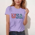 thumbnail image 5 of Afuyipoi Girls Graphic T-Shirt （for 3-15） Short Sleeve Independence Day Celebration Crew Neck Patriotic Tops Tee for Boys Purple Size 7, 5 of 6