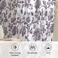 thumbnail image 6 of Purple Flower Sheer Curtains 54 Inch Length, Light Filtering Voile Curtain Panel, Vintage Farmhouse Boho Leaf Spring Plant Rod Pocket Drapes Window Treatments for Living Room Bedroom 52"x54", 6 of 9