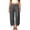 Gray-#002, variant on Womens Linen Pants Wide Leg High Elastic Waist Adjustable Tie Knot Harem Pants Boho Casual Breathable Ankle Pants with Pockets,Blue M