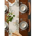 thumbnail image 3 of Table Runner 90 Inches Long for Kitchen Dining, Orange Green Eucalyptus Leaves Dresser Scarf Farmhouse, Dining Table Decorations for Wedding/Parties, Fall Botanical Rustic 13 x 90 In, 3 of 9