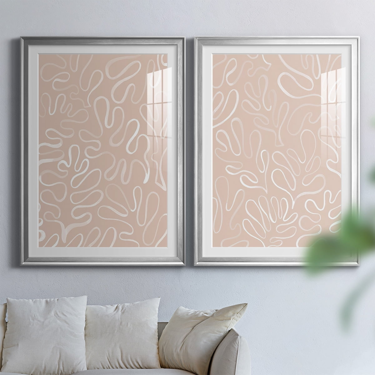 Wexford Home Matisse Pieces III Premium Framed Print, 22.5" x 30.5" - Ready to Hang, Silver (Set of 2)