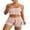 Pink, variant on Mubineo Women Summer Cute Pajama Set Lace Patchwork Crop Sleeveless Camisole + Elastic Shorts 2Pcs Loungewear Set